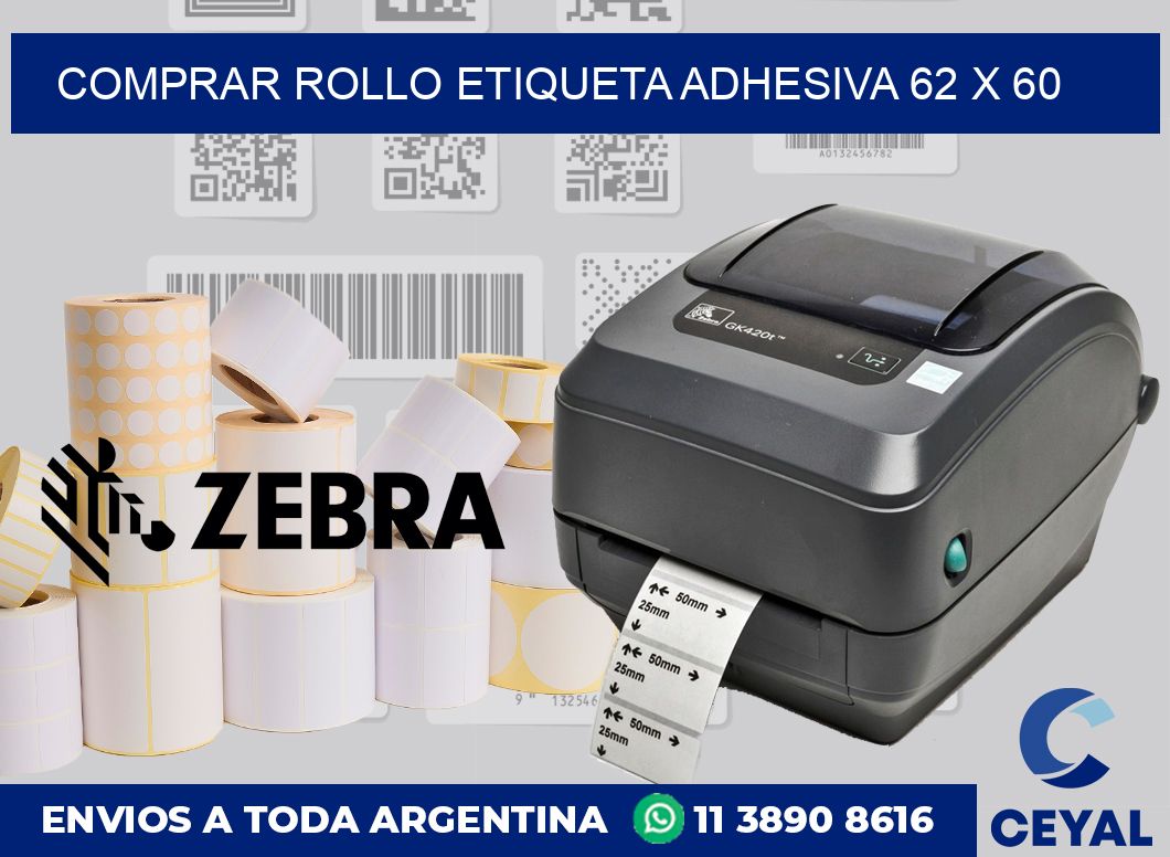 Comprar rollo etiqueta adhesiva 62 x 60
