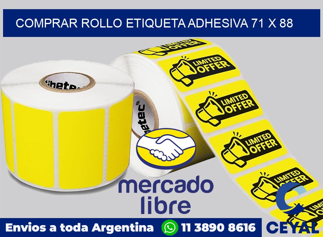 Comprar rollo etiqueta adhesiva 71 x 88