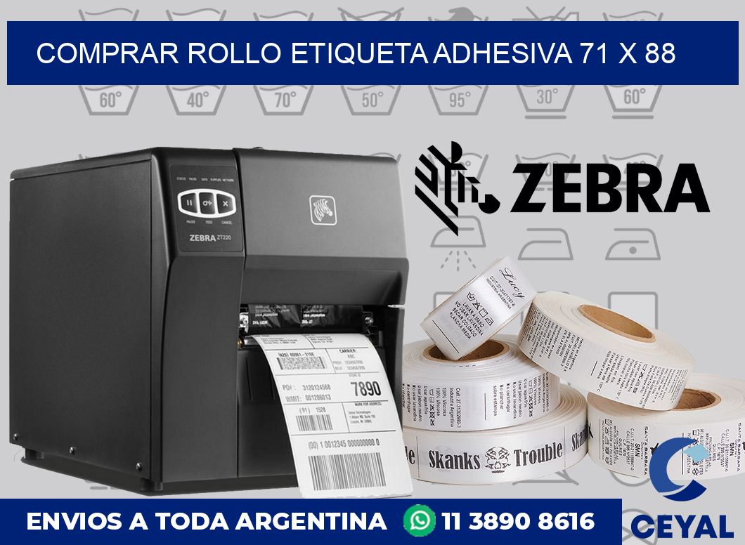 Comprar rollo etiqueta adhesiva 71 x 88