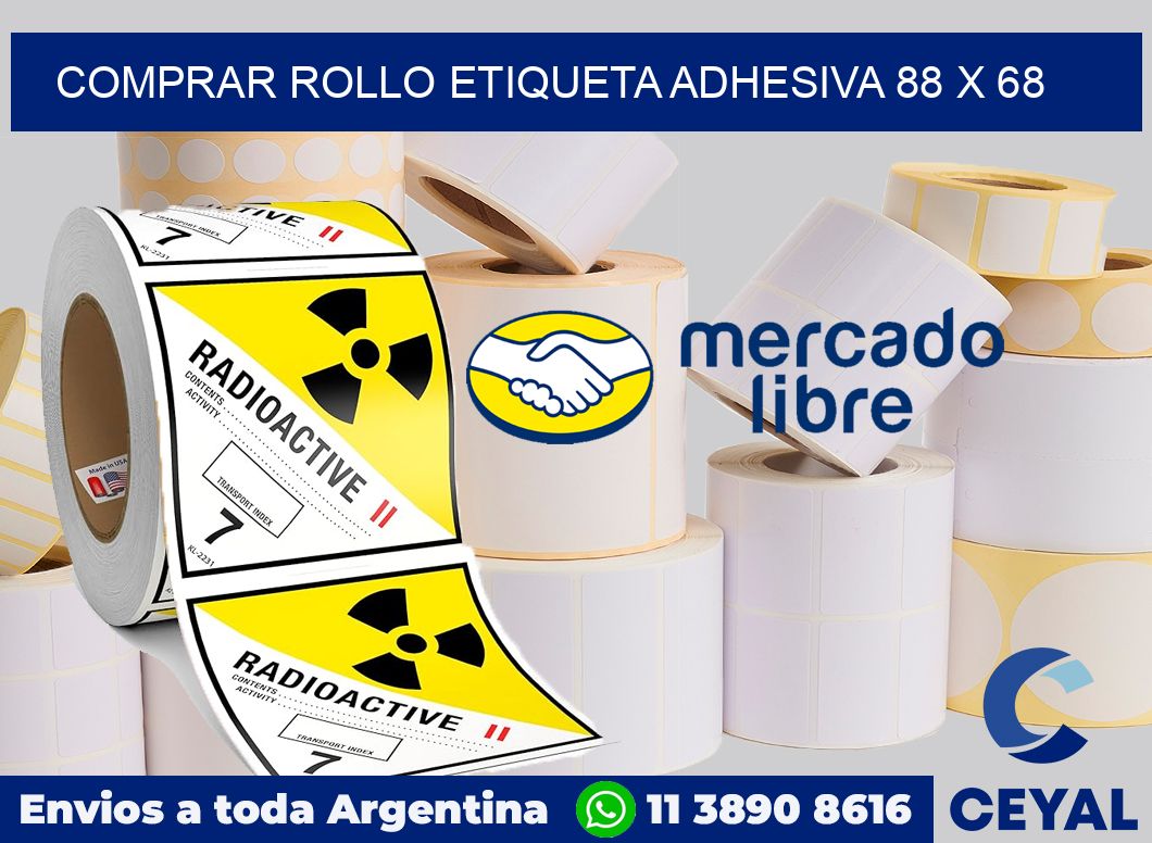 Comprar rollo etiqueta adhesiva 88 x 68