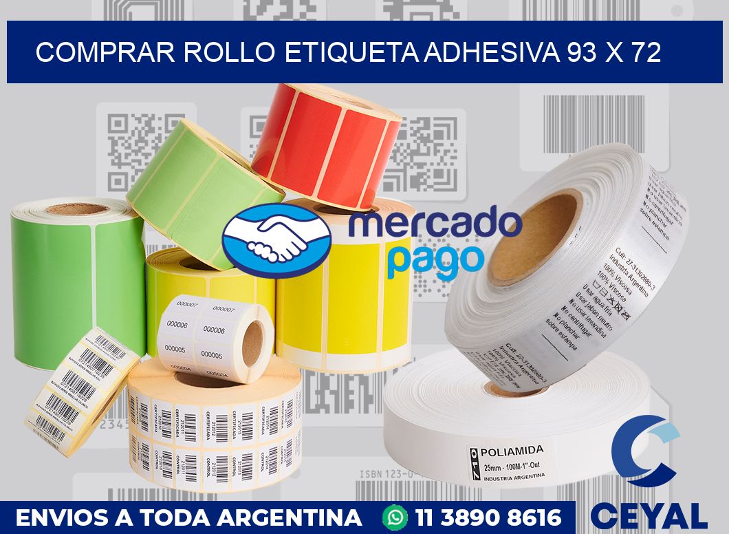 Comprar rollo etiqueta adhesiva 93 x 72