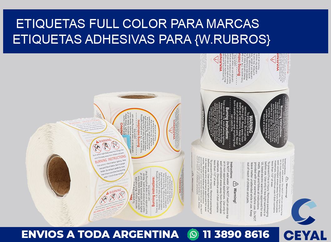 ETIQUETAS FULL COLOR PARA MARCAS Etiquetas adhesivas para {w.rubros}