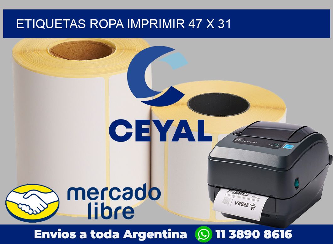 Etiquetas ropa imprimir 47 x 31