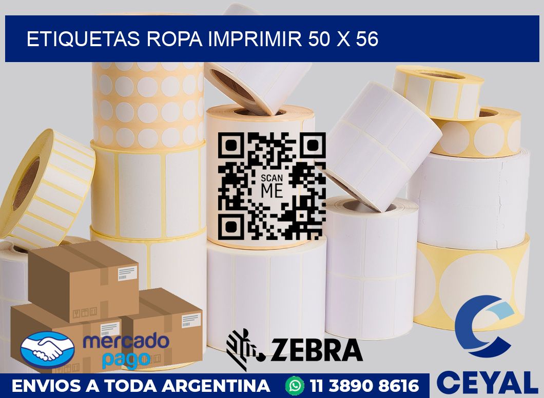 Etiquetas ropa imprimir 50 x 56