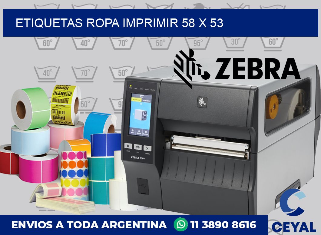 Etiquetas ropa imprimir 58 x 53