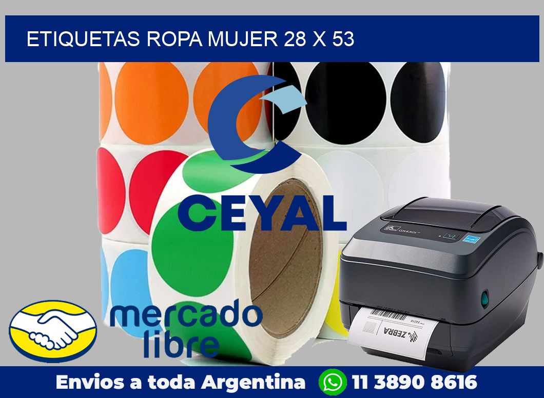 Etiquetas ropa mujer 28 x 53