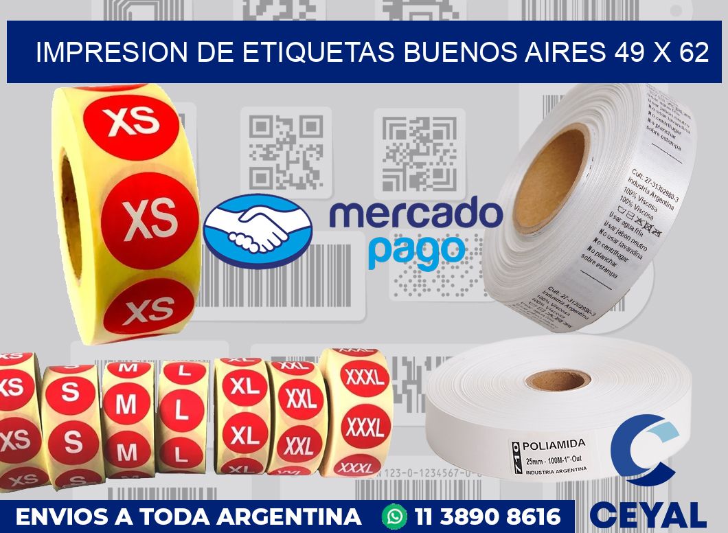 Impresion de etiquetas Buenos Aires 49 x 62