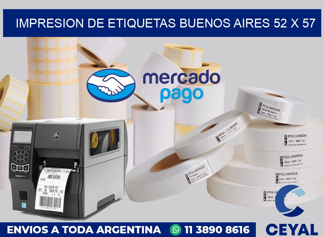 Impresion de etiquetas Buenos Aires 52 x 57