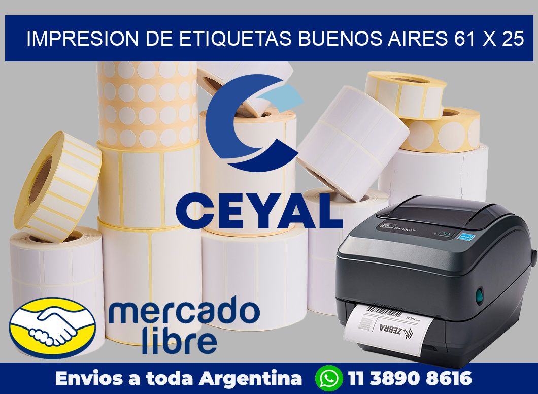 Impresion de etiquetas Buenos Aires 61 x 25