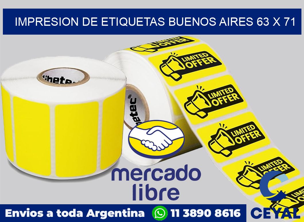 Impresion de etiquetas Buenos Aires 63 x 71