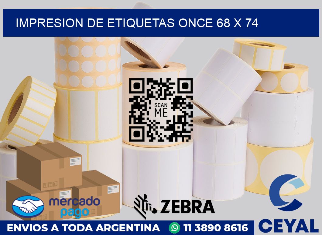 Impresion de etiquetas Once 68 x 74