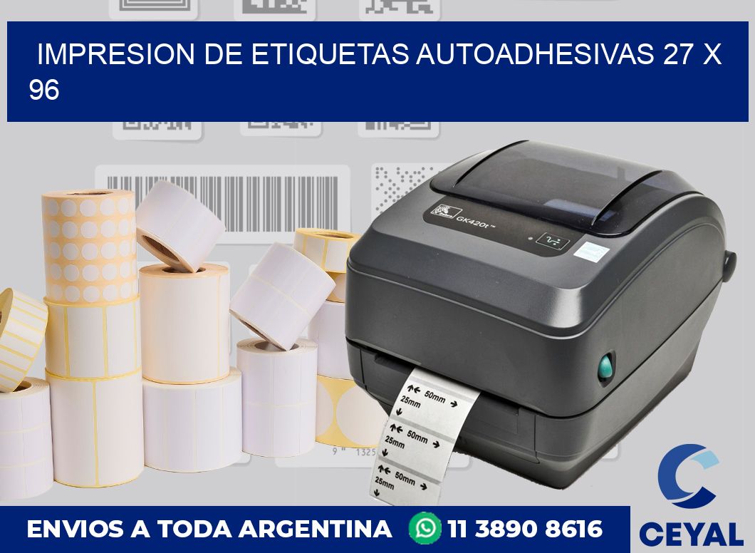 Impresion de etiquetas autoadhesivas 27 x 96
