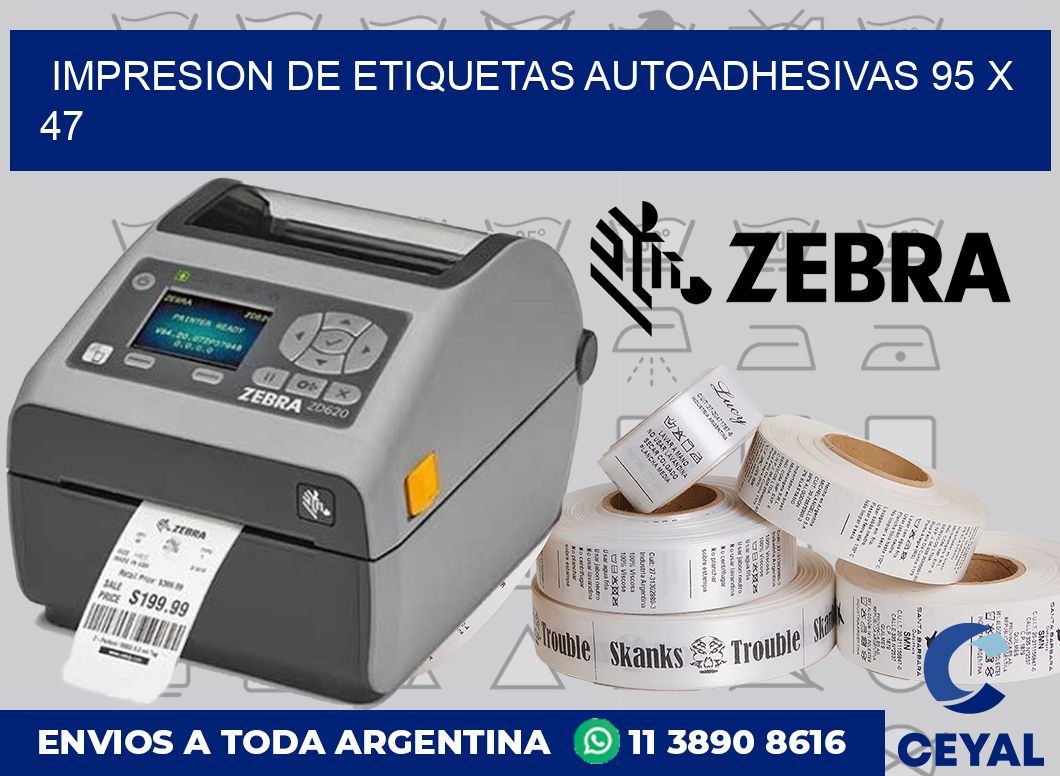 Impresion de etiquetas autoadhesivas 95 x 47