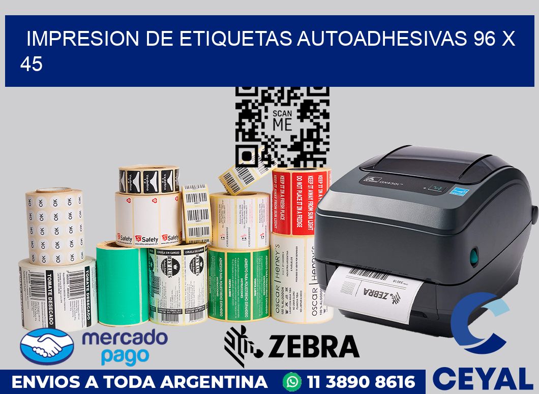 Impresion de etiquetas autoadhesivas 96 x 45