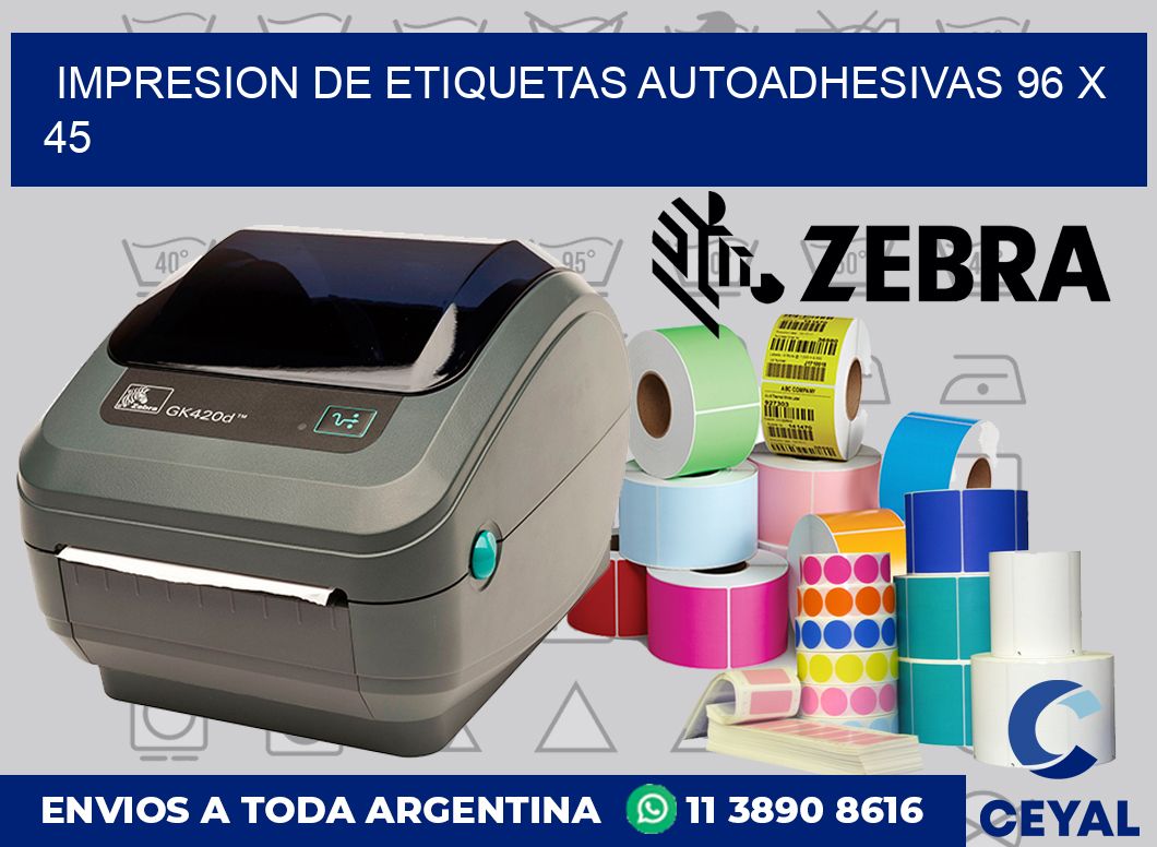 Impresion de etiquetas autoadhesivas 96 x 45