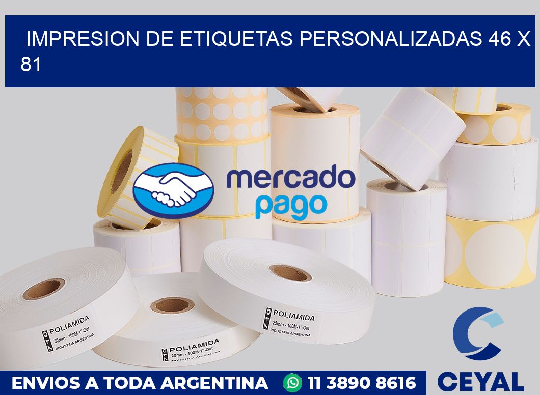 Impresion de etiquetas personalizadas 46 x 81