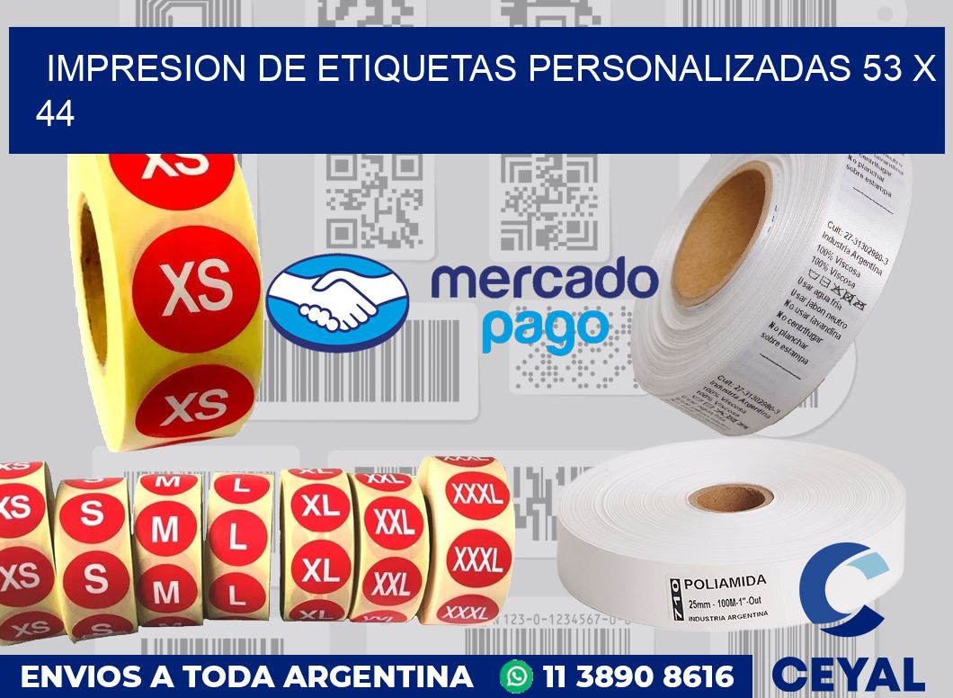 Impresion de etiquetas personalizadas 53 x 44
