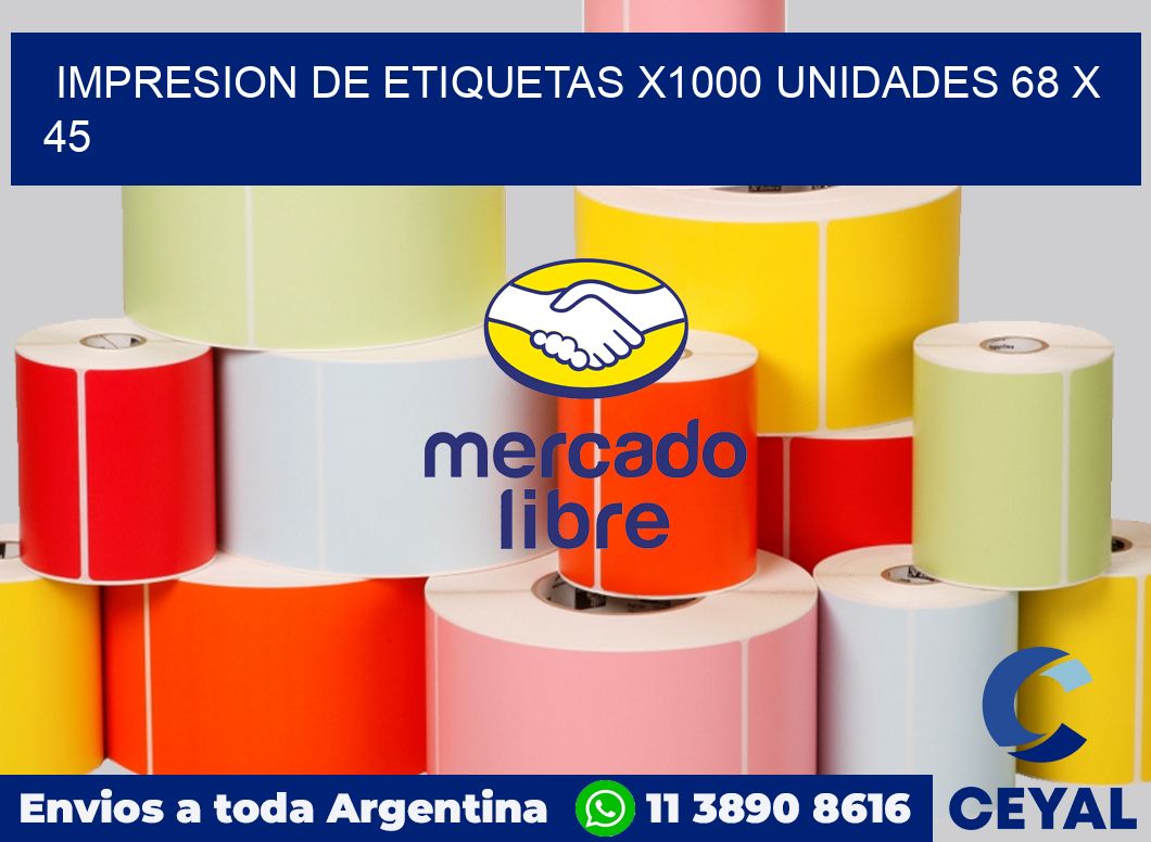 Impresion de etiquetas x1000 unidades 68 x 45