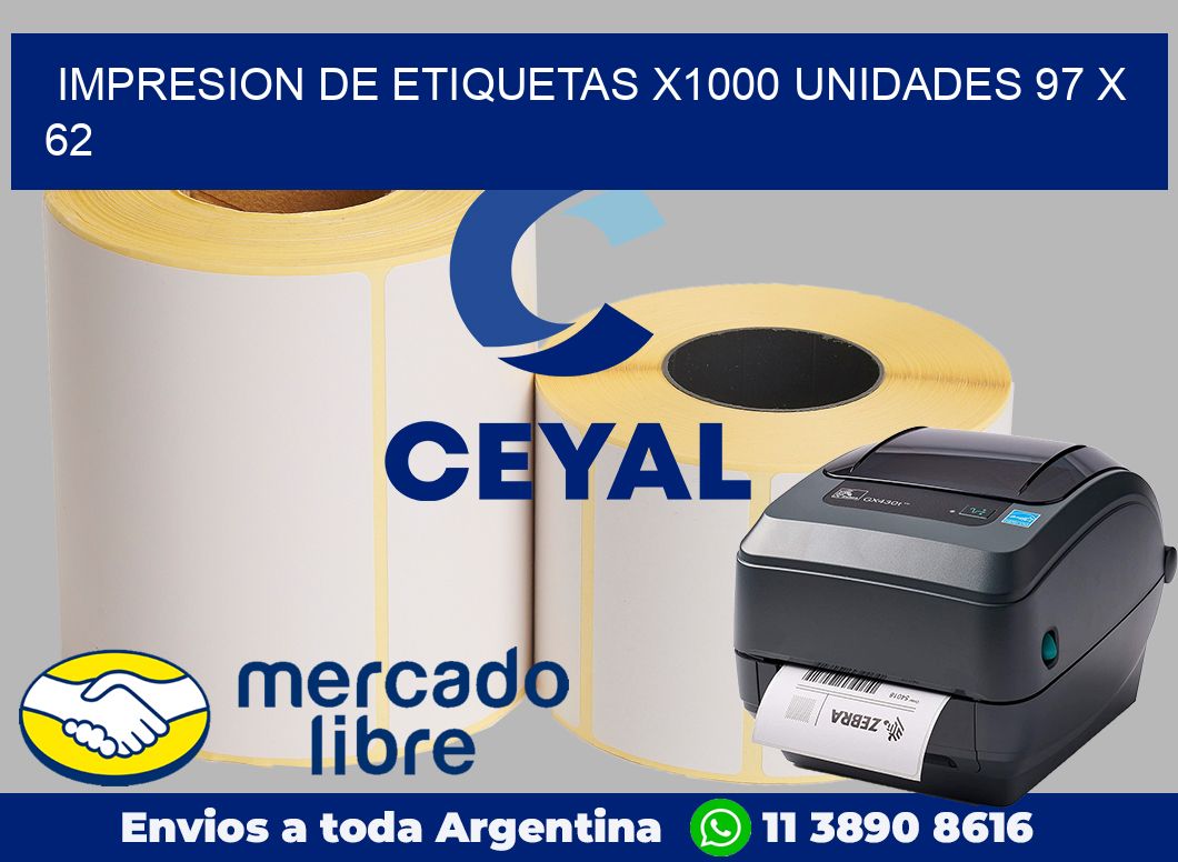 Impresion de etiquetas x1000 unidades 97 x 62