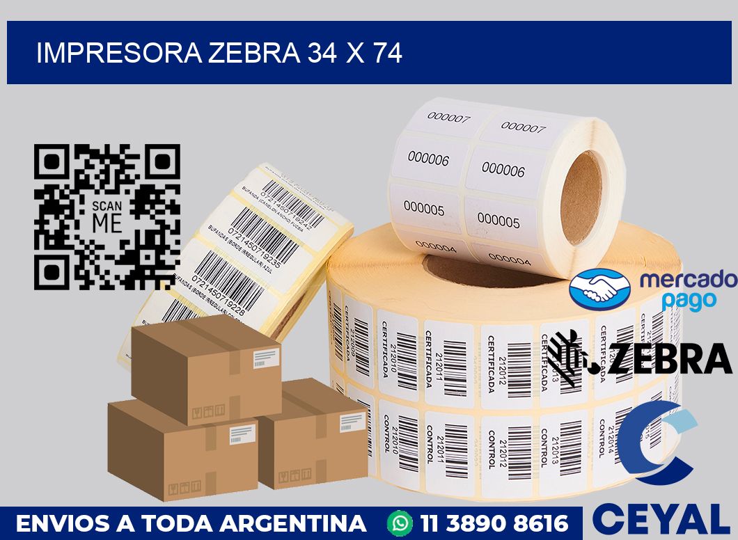 Impresora Zebra 34 x 74