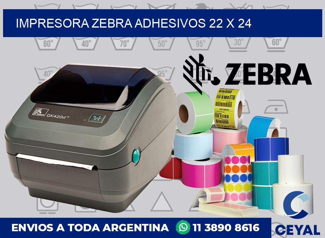 Impresora Zebra adhesivos 22 x 24