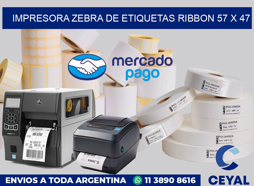 Impresora Zebra de etiquetas ribbon 57 x 47