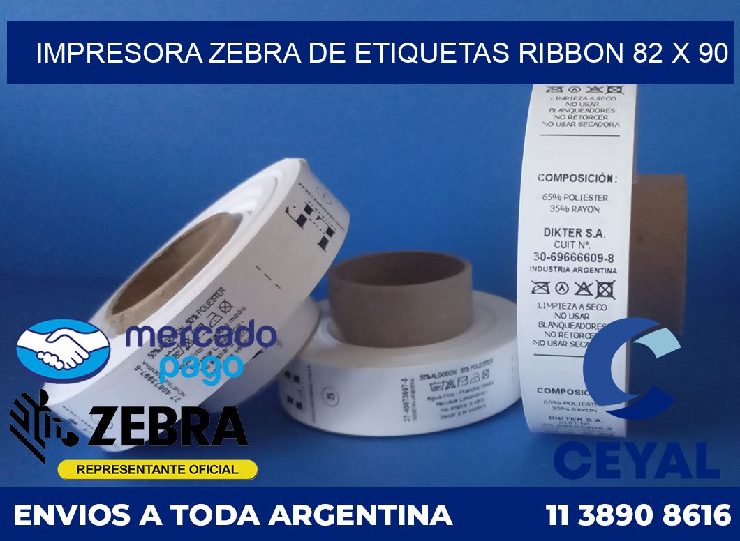 Impresora Zebra de etiquetas ribbon 82 x 90