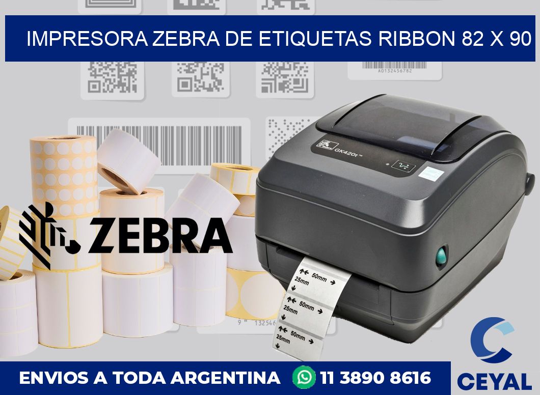 Impresora Zebra de etiquetas ribbon 82 x 90