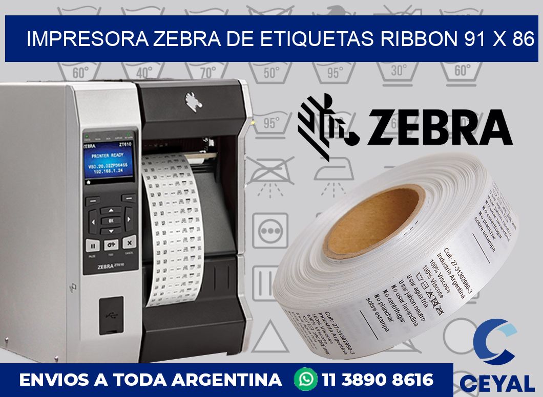 Impresora Zebra de etiquetas ribbon 91 x 86