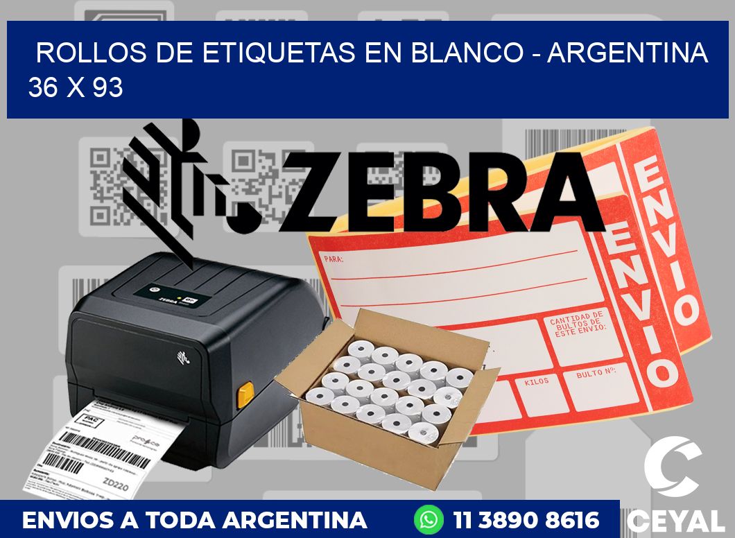 Rollos de etiquetas en blanco - Argentina 36 x 93