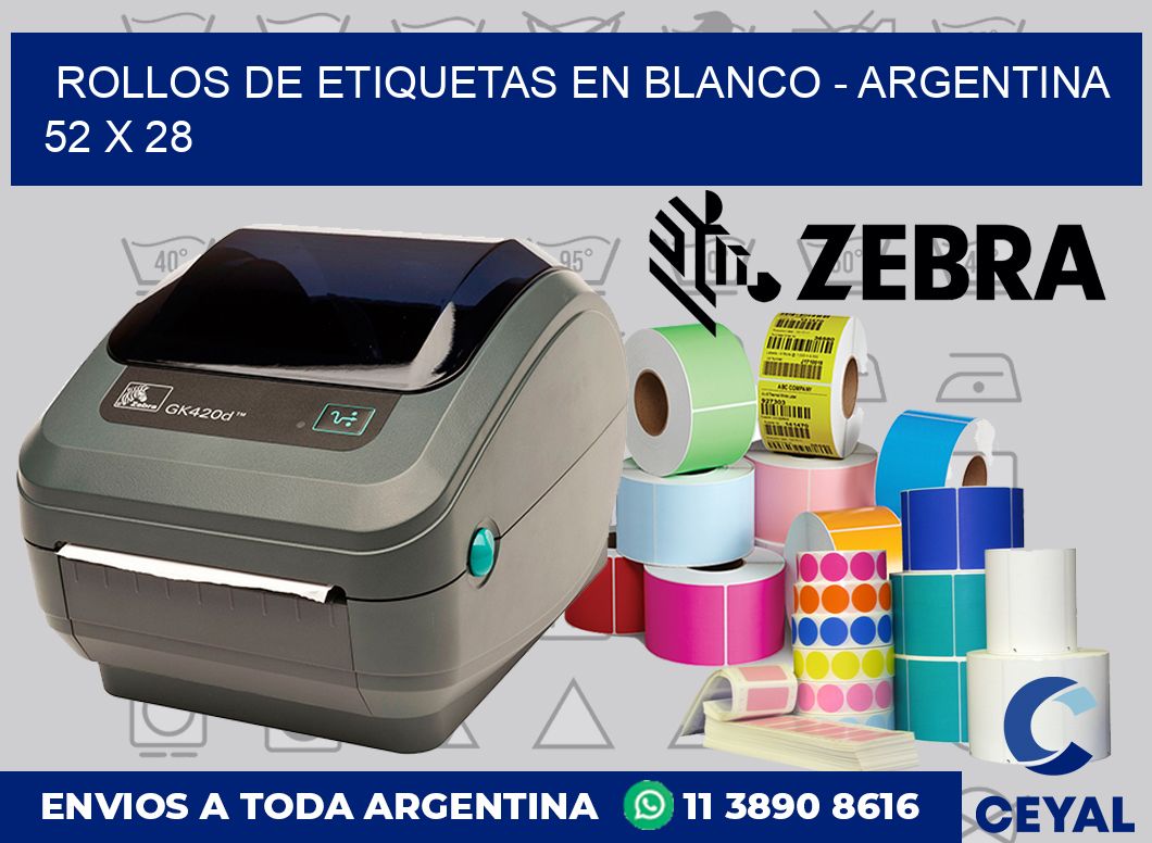 Rollos de etiquetas en blanco - Argentina 52 x 28