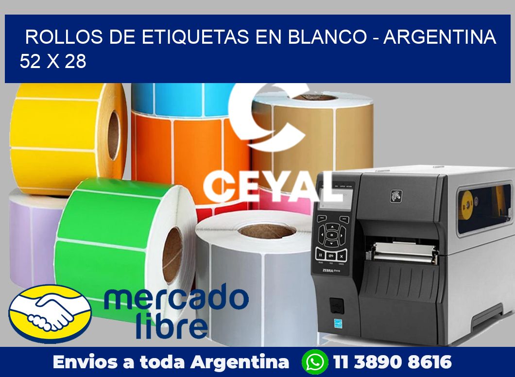 Rollos de etiquetas en blanco – Argentina 52 x 28