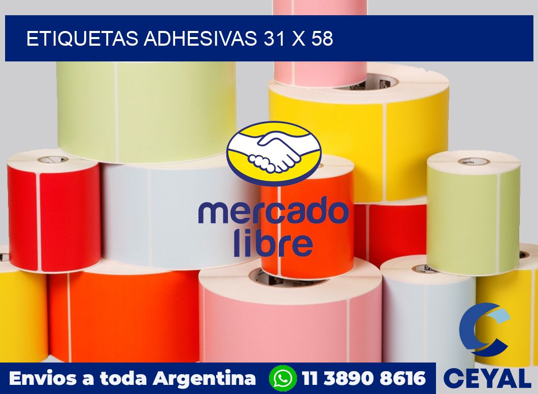 etiquetas adhesivas 31 x 58