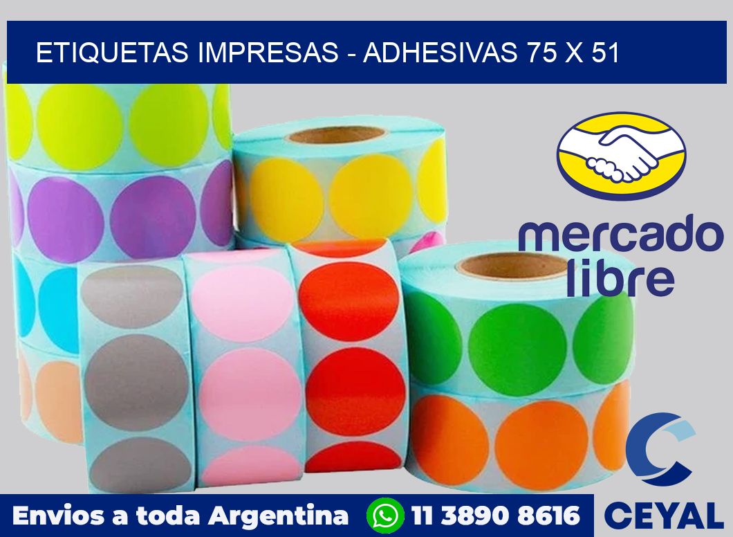 etiquetas impresas – Adhesivas 75 x 51