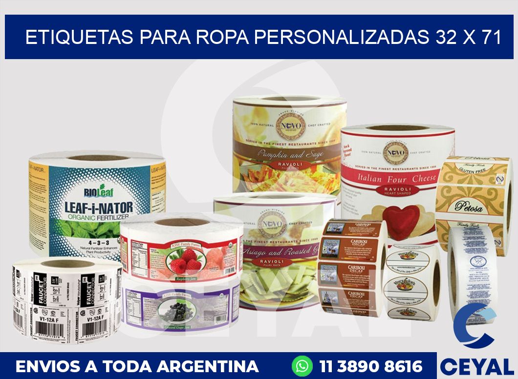 etiquetas para ropa personalizadas 32 x 71