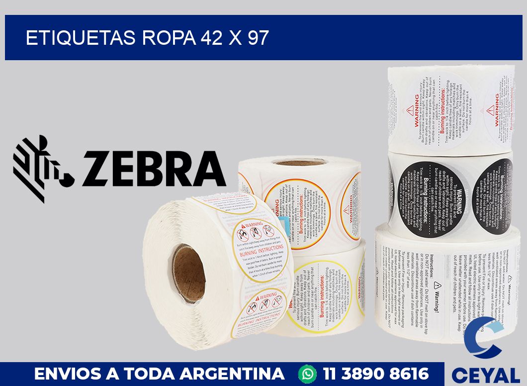 etiquetas ropa 42 x 97