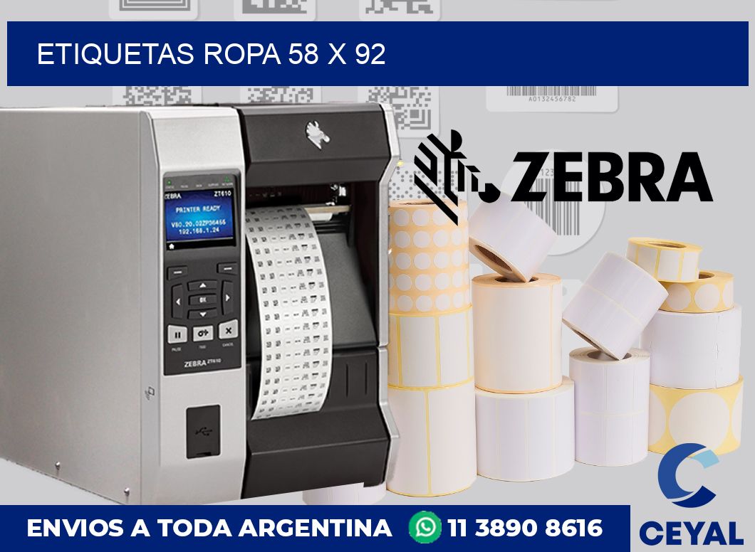etiquetas ropa 58 x 92