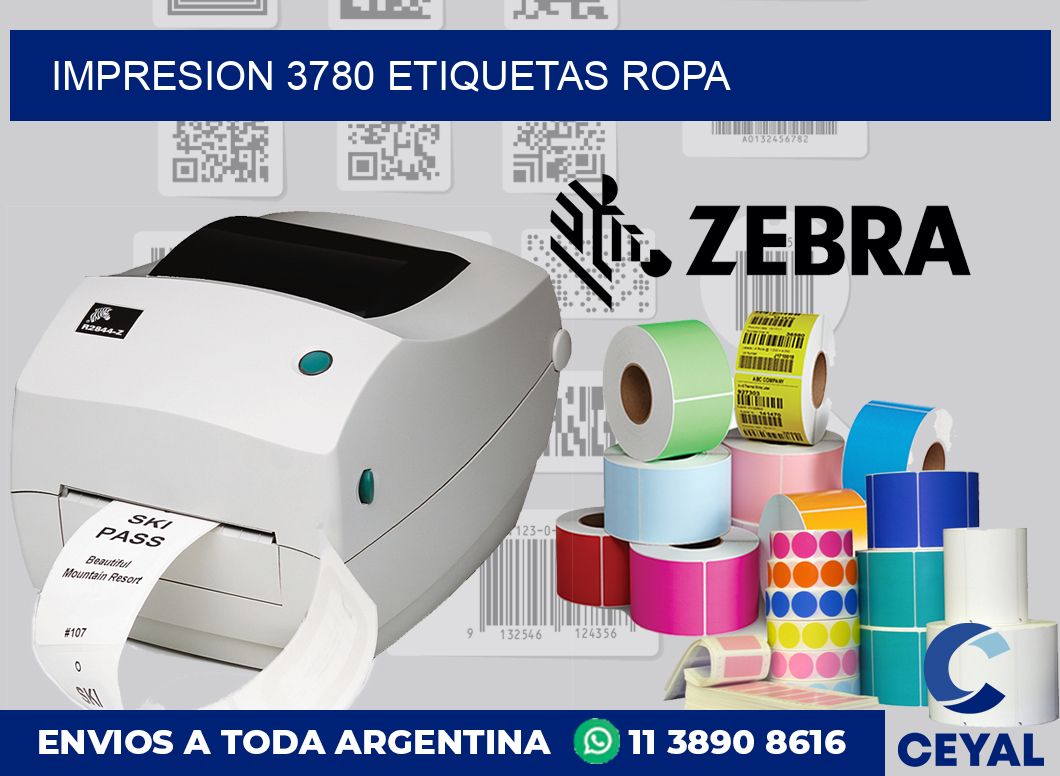 impresion 3780 etiquetas ropa