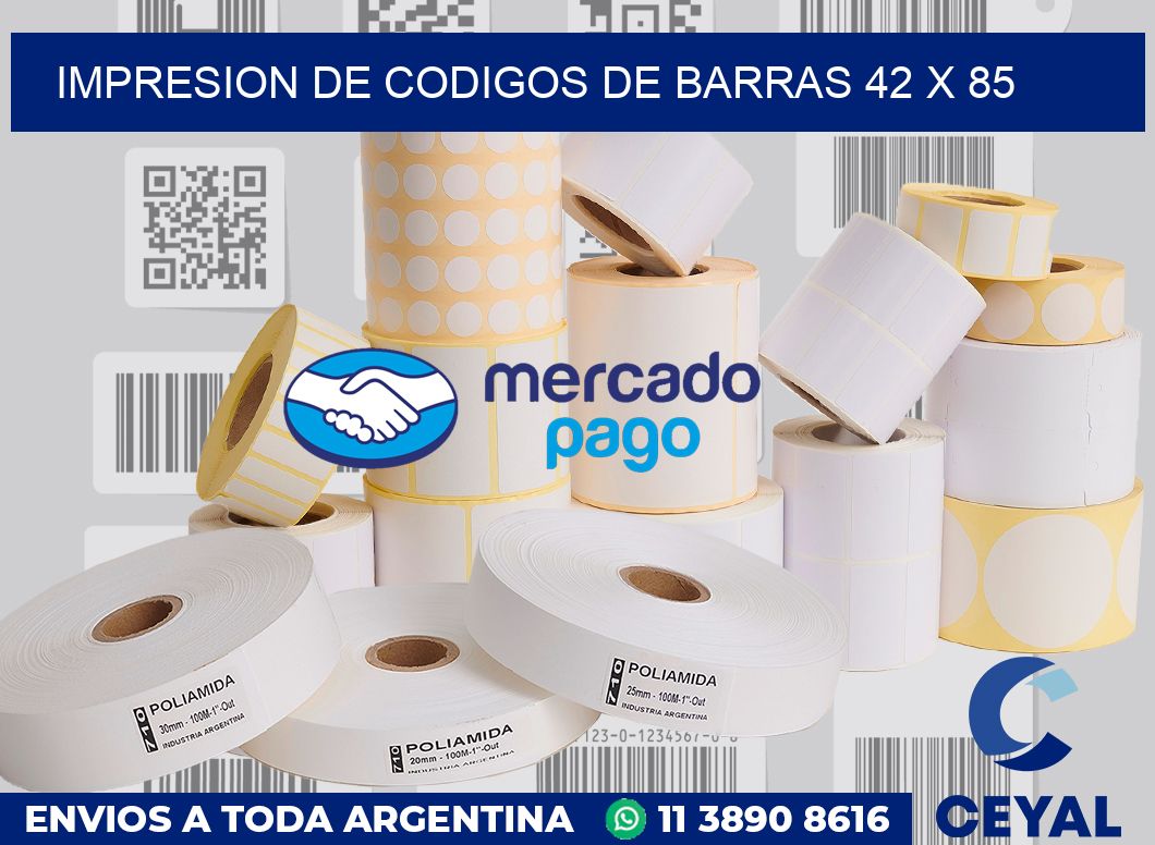 impresion de codigos de barras 42 x 85