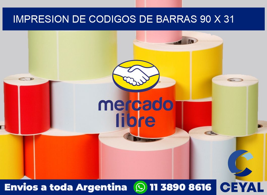 impresion de codigos de barras 90 x 31