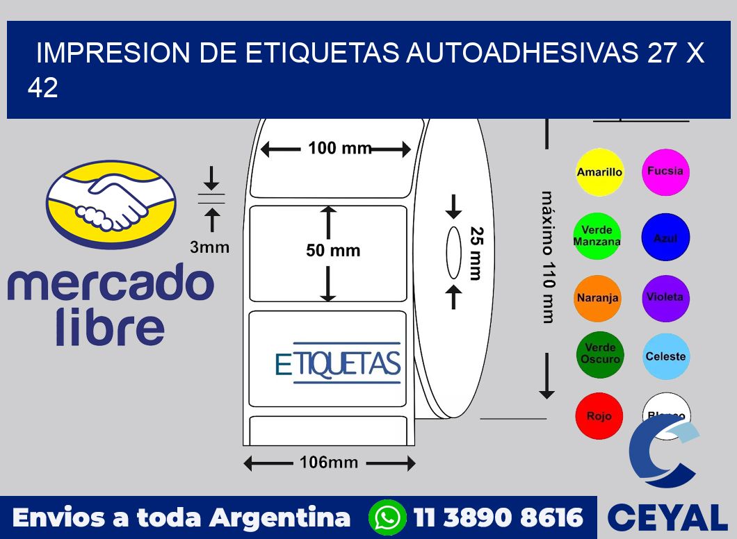 impresion de etiquetas autoadhesivas 27 x 42