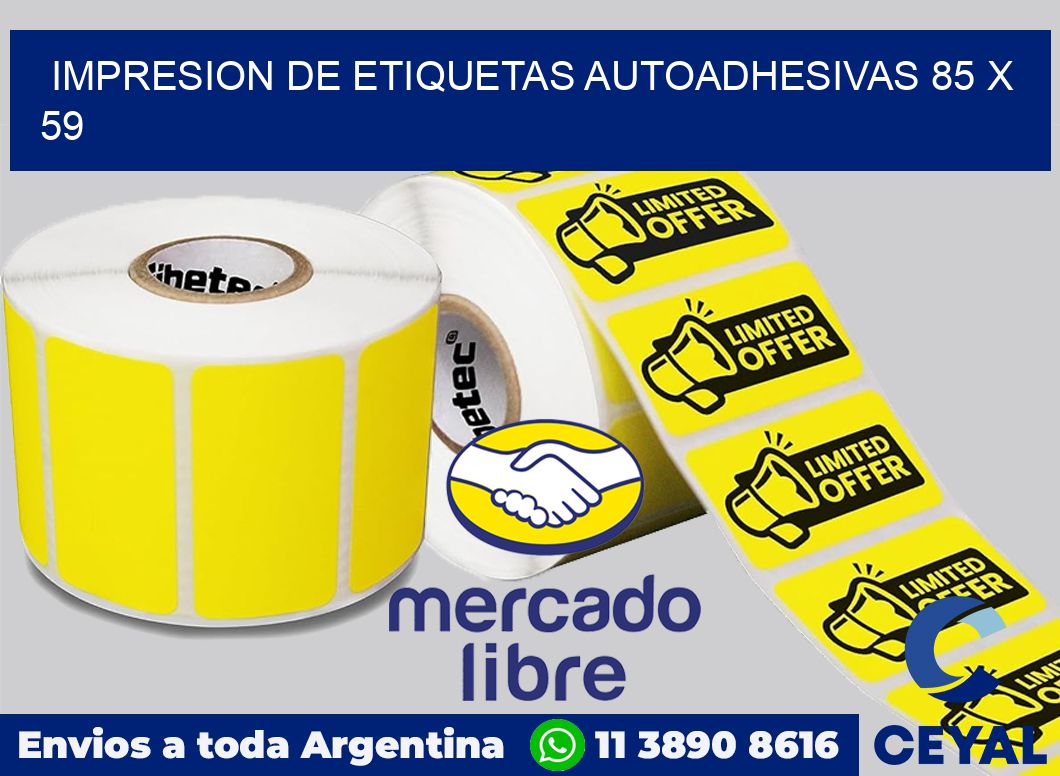 impresion de etiquetas autoadhesivas 85 x 59