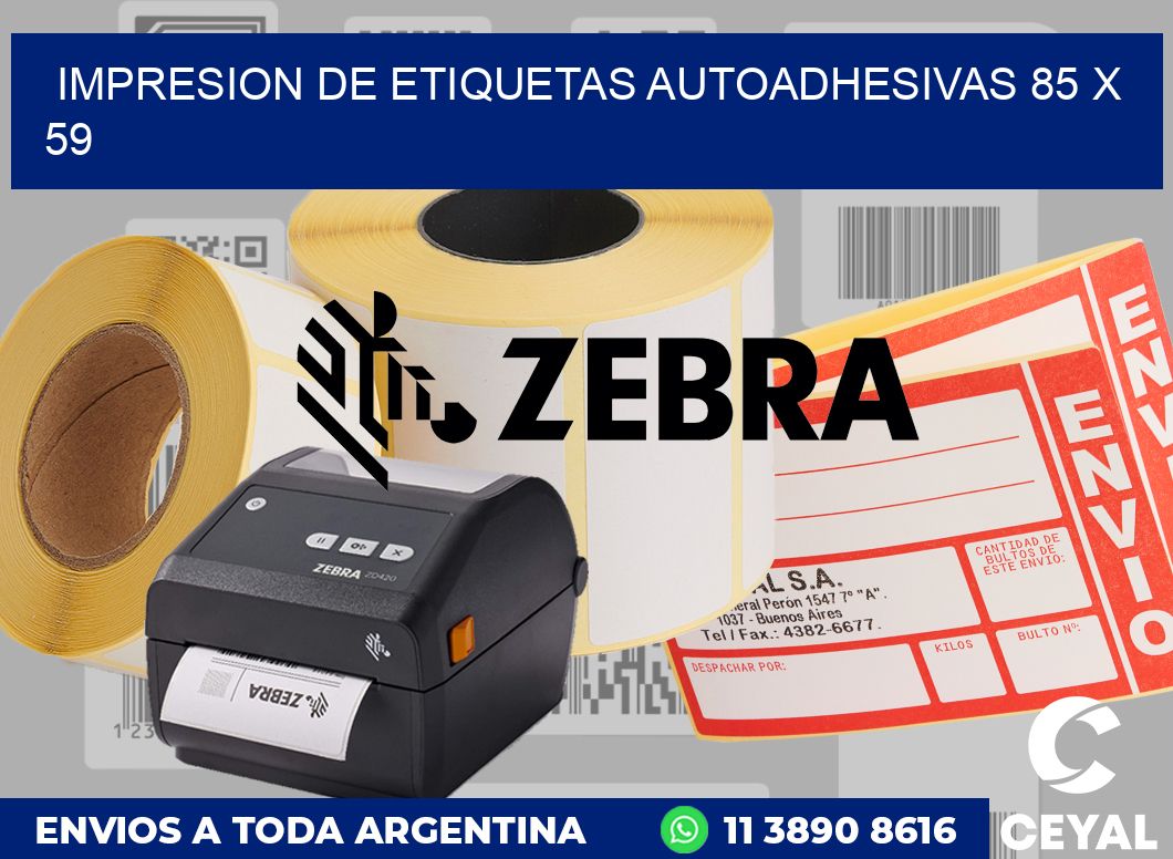impresion de etiquetas autoadhesivas 85 x 59