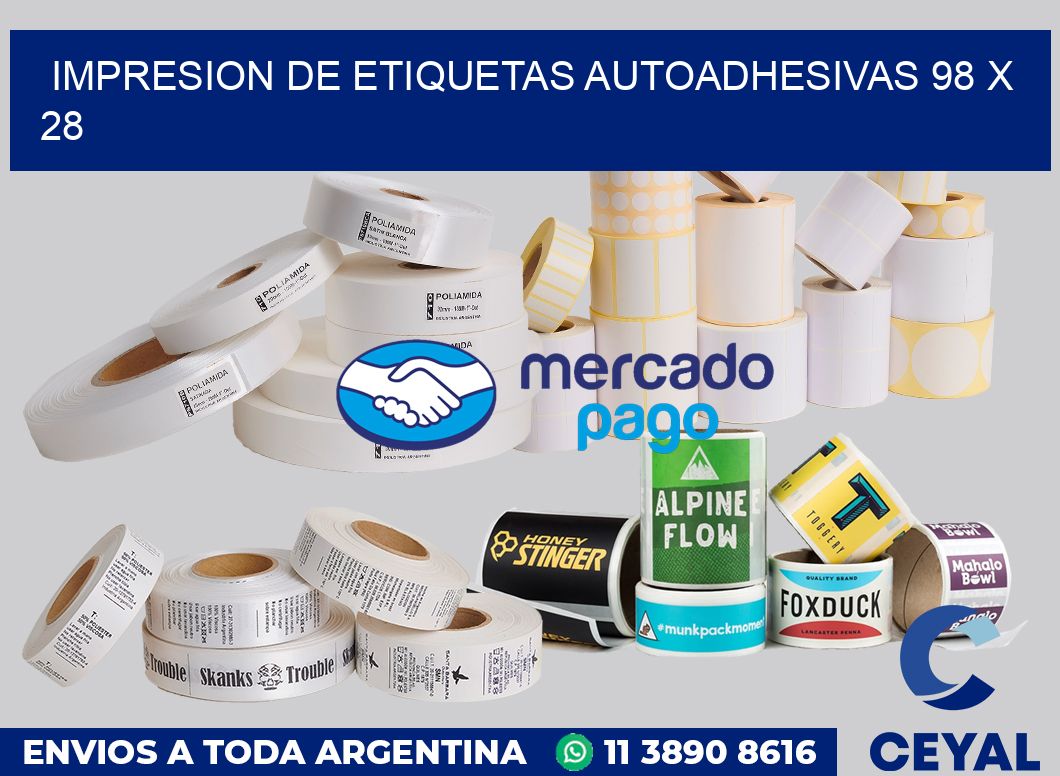 impresion de etiquetas autoadhesivas 98 x 28