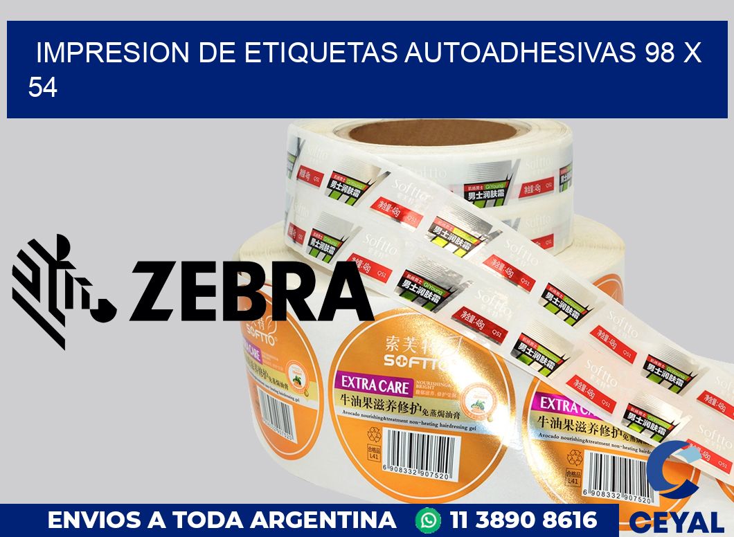 impresion de etiquetas autoadhesivas 98 x 54