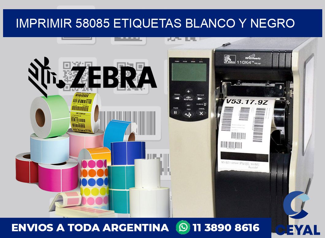 imprimir 58085 etiquetas blanco y negro