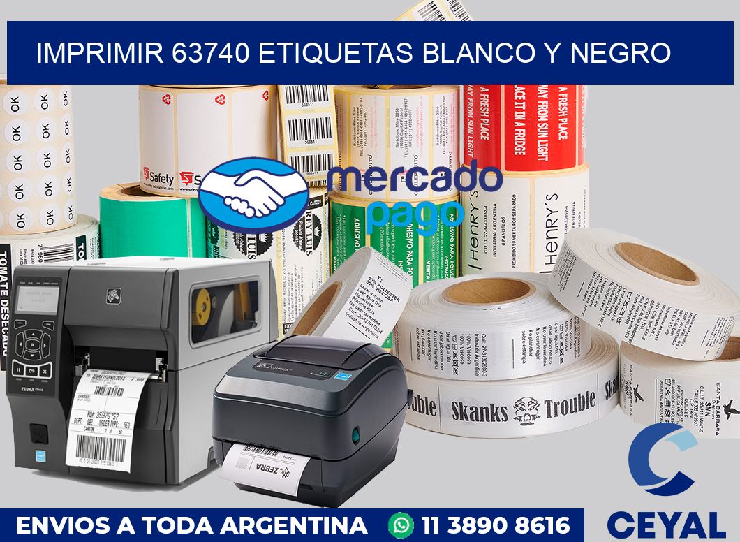 imprimir 63740 etiquetas blanco y negro