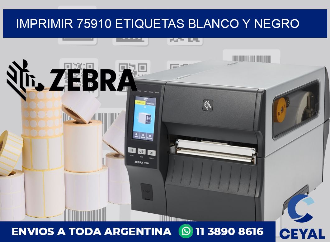 imprimir 75910 etiquetas blanco y negro