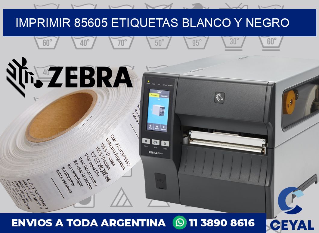 imprimir 85605 etiquetas blanco y negro