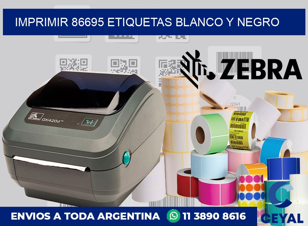imprimir 86695 etiquetas blanco y negro